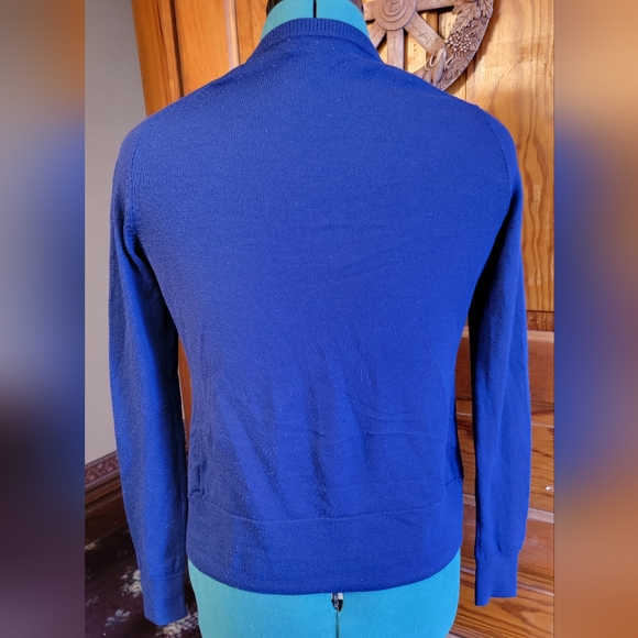 Brooks Brothers Merino Wool Navy Blue Cardigan XS - Picture 2 of 3